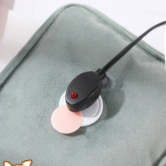 Electric Hot Water Bag Soft Winter Hand Warmer Reusable Bottle EU Plug Rechargeable Pocket