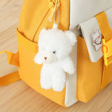 Women Backpack Single Shoulder Bag Pencil Case Five Piece Set Student Cute Plaid College Style High Capacity Buckle Outer Bag