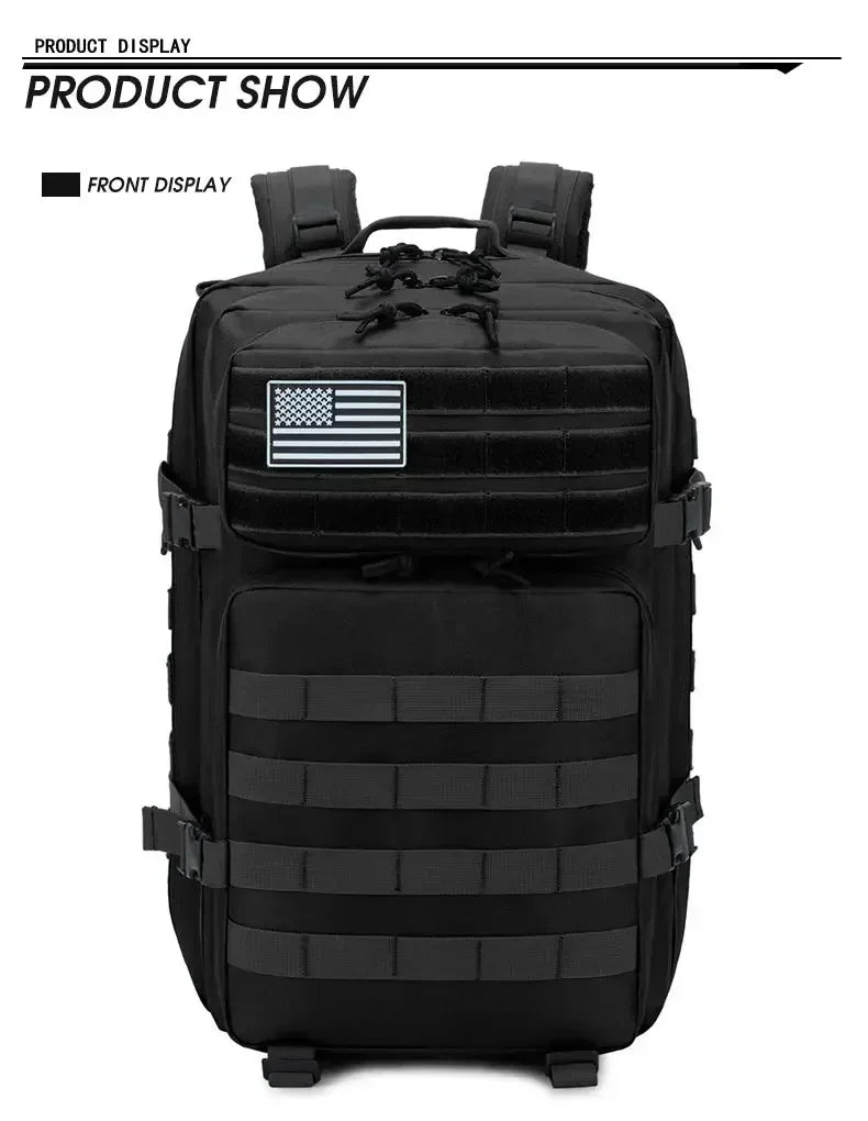2Q-50L Tactical Backpack Men's Travel Large Capacity Rucksacks Men Waterproof Outdoor 1Sports Multi-functional Bags