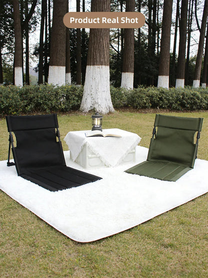 Lightweight Folding Low Back Chair, Portable Outdoor Leisure Recliner for Camping, Picnic, Fishing and Daily Outdoor Activities