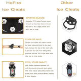 Ice & Snow Grippers with 10 Stainless Steel Spikes | Anti-Slip Traction Crampons for Shoes