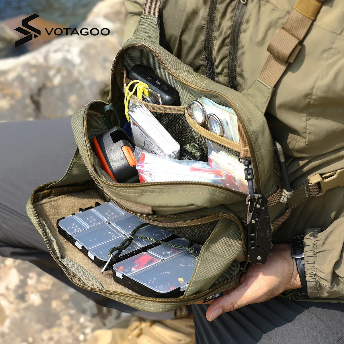 VOTAGOO Fly Fishing Chest Pack