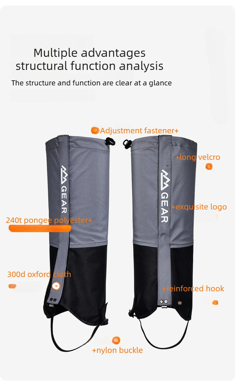 Outdoor Leg Warmers Gaiter Waterproof Hiking Travel Mountain Leggings Gaiters Long Tube Leggings Warmers Foot Cover
