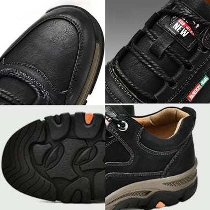 Men’s Casual Outdoor Sneakers – Retro Leather Business & Walking Shoes Non-Slip Comfort