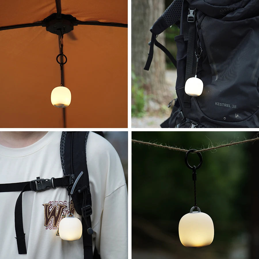Soomloom Rechargeable LED Camping Lantern Cute Egg-Shaped Squeeze Light 3mode Soft Silicone Lamp for Outdoor Use & Cozy Ambience