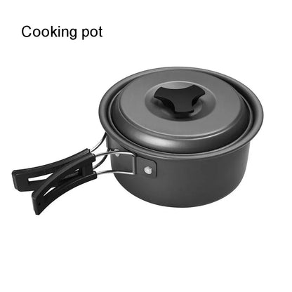Camping Cooking Set Portable Lightweight Aluminum Camping Pot Set Hiking Picnicking Outdoor Travel Cooking Utensils Set