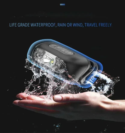 HOMEFISH Super Bright LED Headlamp  Rechargeable Sensor Headlight Waterproof Flashlight for Camping Hiking Fishing Emergenc