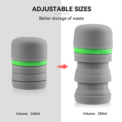 Porfory Foldable Silicone Trash Pouch with Carabiner