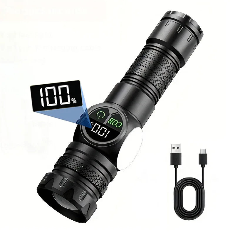 Super Powerful Flashlights USB Rechargeable LED Flashlight Magnetic Tactical Flashlight With COB Side Light Camping Fishing