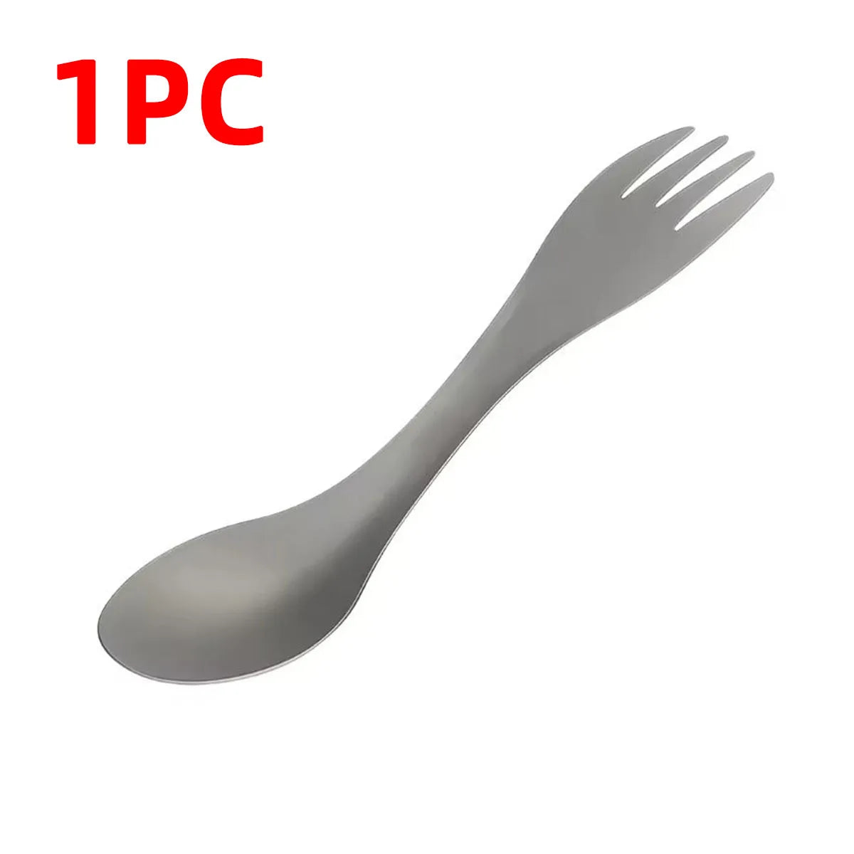 PINMOAP 1/2PCS Outdoor Titanium Spork 2 In 1 Spoon Fork Camping Utensils Lightweight Portable Tableware For Hiking Picnic Travel