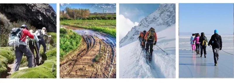 Outdoor Ice Cleats Anti Slip Shoe Covers Steel Studs Crampons for Walking on Snow and Icy Roads Winter Climbing Hiking Gear