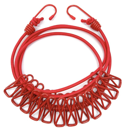 4M Outdoor Camping Non-slip Stretch Clothesline With 12 Clips Travel Stretchy Clothesline Sock Line Hanging Laundry Drying Rope