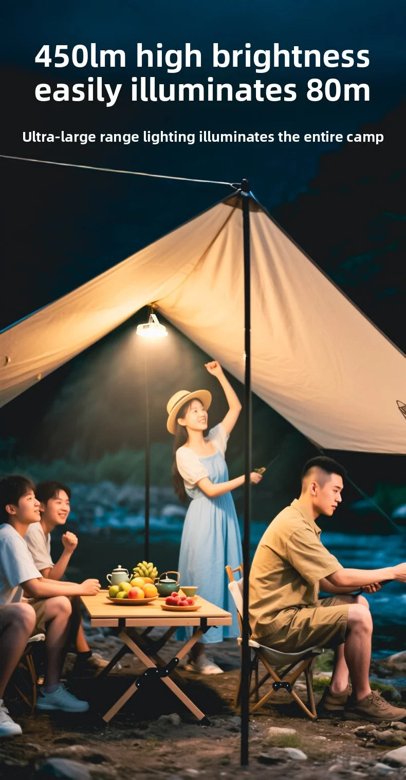 Emergency Lighting Solar Camping Light Portable Outdoor Tent Work SMD Rechargeable LED Hanging Lamp with Digital Power Display