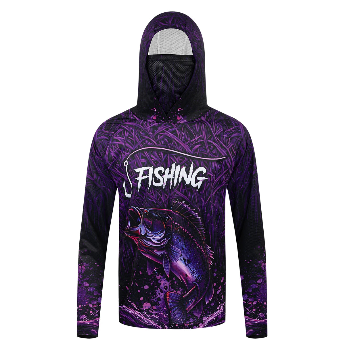 UPF 50+ Hooded Face Cover Fishing Shirt