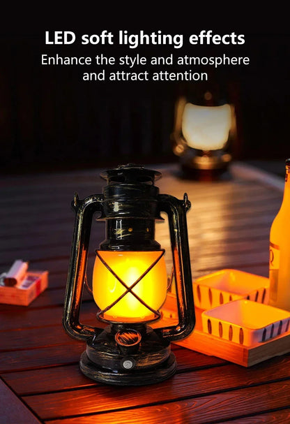 Vintage Rechargeable Camping Lantern – 3 Lighting Modes