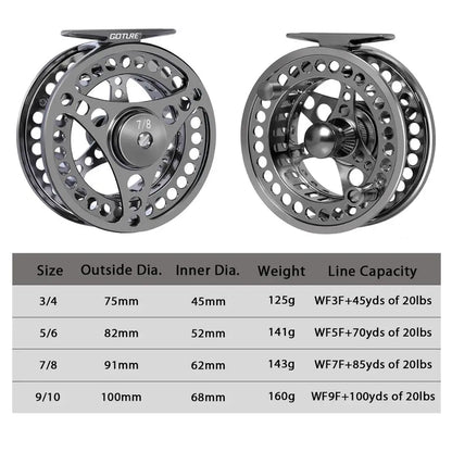 Goture CNC Large Arbor Fly Reel with Spare Spool