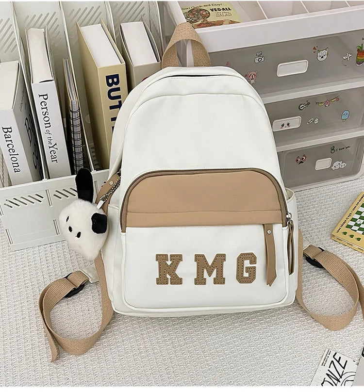 2025 New Backpack Simple Solid Color Stylish Large Capacity Student Bookbag Casual Travel Backpack for Women Men
