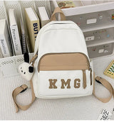 2025 New Backpack Simple Solid Color Stylish Large Capacity Student Bookbag Casual Travel Backpack for Women Men