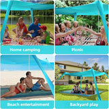 Beach Tent Sun Shelter 10 x 10FT with 4 Sandbags, UPF 50+ Protection Beach Shade Canopy, Protable Easy Set Up Canopy Tent