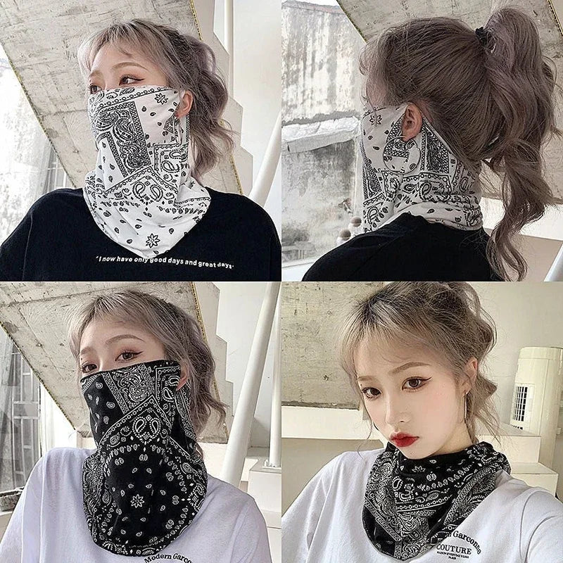 Moda Punk Unisex Summer Solar Protector Mask UV Protection Hip Hop Sports Face Neck Scarf Ear Cover for Men Women