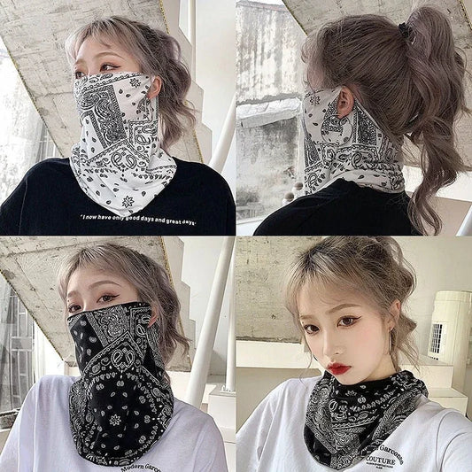 Moda Punk Unisex Summer Solar Protector Mask UV Protection Hip Hop Sports Face Neck Scarf Ear Cover for Men Women