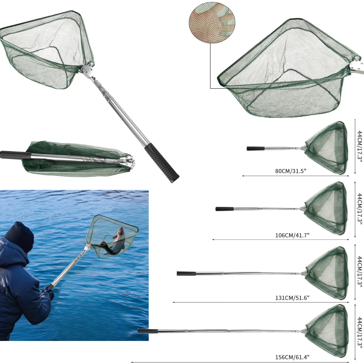 Aluminum Telescoping Landing Net (55-190cm)