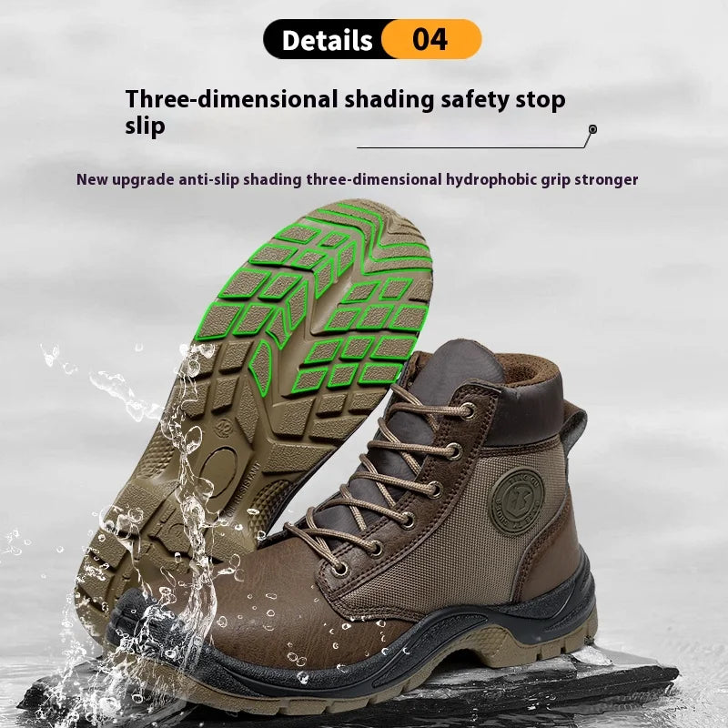 Men’s Safety Work Boots – Anti-Smash, Anti-Slip, Waterproof & Durable Steel Toe Shoes