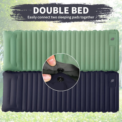Extra Thick 4 Inch Camping Sleeping Pad Outdoor Camping Self-Inflating Mats Spliceable Hiking Fishing Sleeping Pad