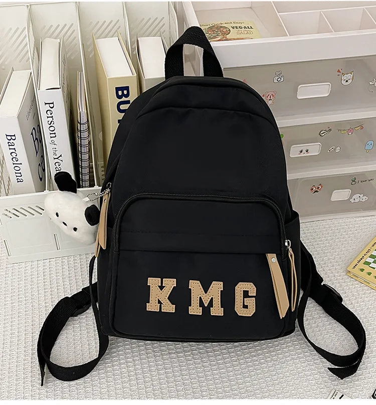 2025 New Backpack Simple Solid Color Stylish Large Capacity Student Bookbag Casual Travel Backpack for Women Men
