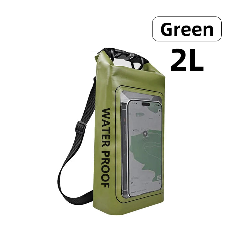 2L/5L PVC Swimming Waterproof Bag,Mobile Phone Waterproof Dry Bag for Trekking Drifting Rafting Surfing Boating Storage Bag