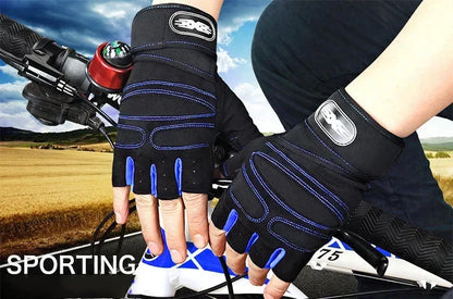 Men's and Women's Outdoor Cycling Hiking Shock Resistant Gloves Fitness Weightlifting Anti Slip Wrist Protection Gloves