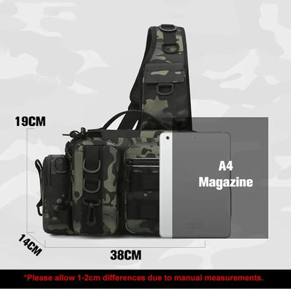 Fishing Tackle Sling Backpack with Rod Holder