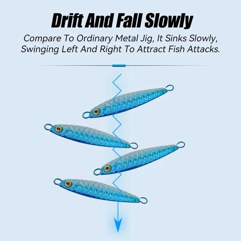5pcs/Set Metal Jig Fishing Lures Set 10g 20g 30g Trolling Hard Bait for Bass Sea Trout Jigging Tackle Saltwater Fishing Gear