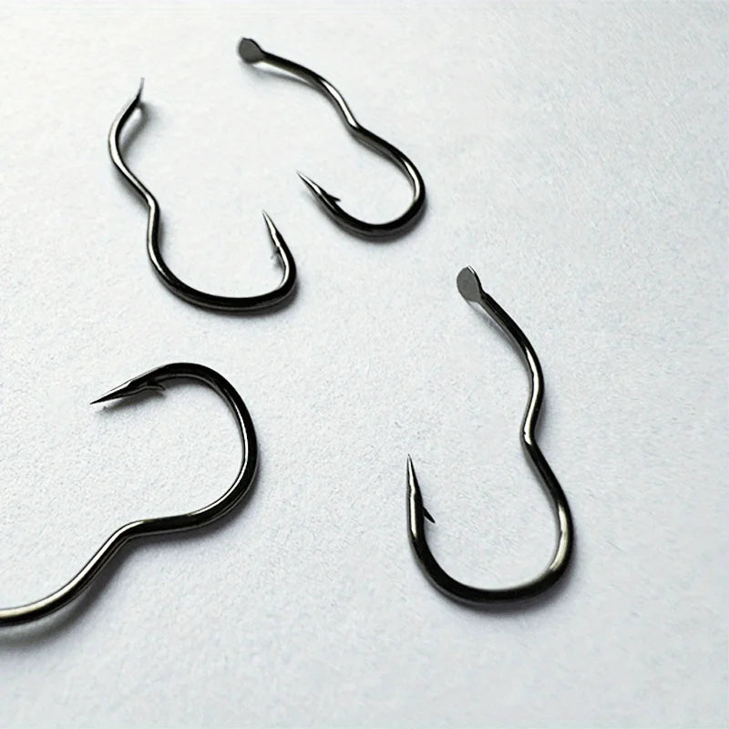 Carbon Steel Fishing Hook Assortment (300/500 Pack)