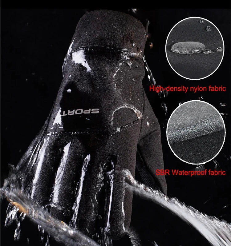 Autumn and Winter Touchscreen Men's and Women's Warm Gloves Plush Outdoor Sports Windproof and Cold Proof Cycling Gloves