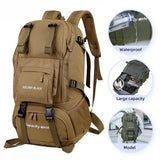 50L Camping Backpack Large Hiking Travel Bags Outdoor Sports Equipment Waterproof Oxford Shoulder Mountain Climbing Rucksack