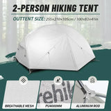 3 Season Portable Tent-Mongar 2 Person,Ultralight Camping,Double Layer Waterproof,Outdoor Travel Tent for Hiking and Exploration