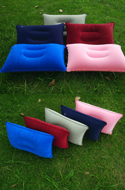 Portable Fold Inflatable Air Pillow Outdoor Travel Sleeping Camping PVC Neck Stretcher Backrest Plane Comfortable Pillow