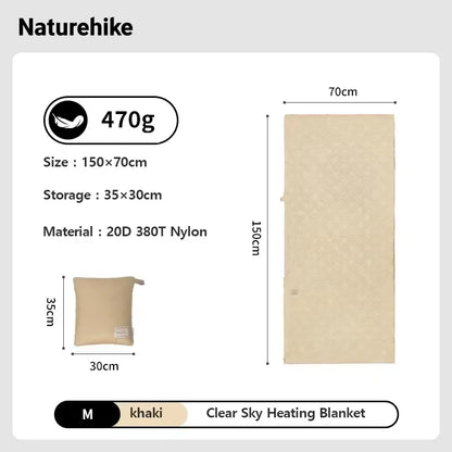 Naturehike Electric Heated Blanket Winter USB Heating Blanket Camping Warm Sleeping Bag Liner Outdoor Shawl Thermal Sleeping Bag
