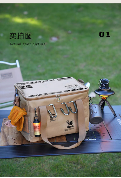 30L/42L/56L Autumn Camping Bag Insulated Waterproof Tactical Foldable Outdoor Picnic Tableware Storage Box Large Capacity Field