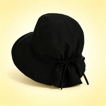 Women's Wide-brimmed Outdoor Sun Hat, Lightweight and Foldable with A Bow, Suitable for Beach Vacations and Outdoor Travel