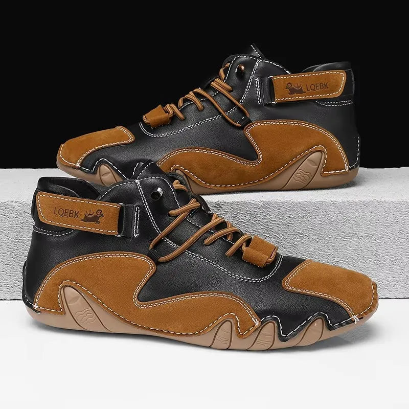 Men’s Waterproof Hiking Boots – Scratch & Wear-Resistant Outdoor Shoes for Golf, Riding, Business & Motorcycle Style