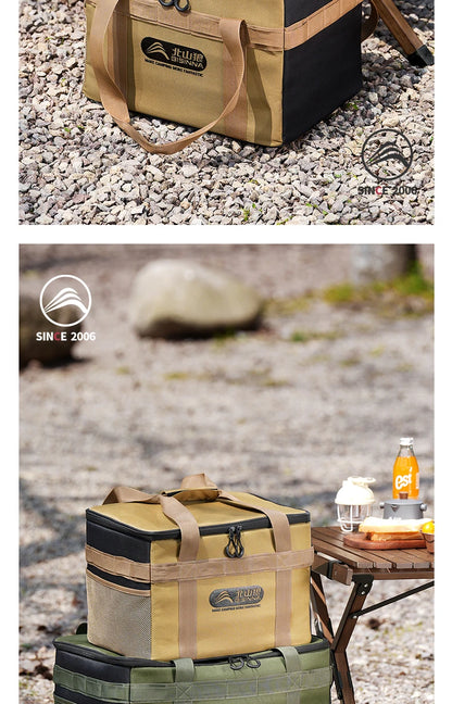 BISINNA Tactical Camping Storage Bag Picnic Thermal Bag Insulated Folding Box Portable Camping Tableware Equipment Outdoor Gear