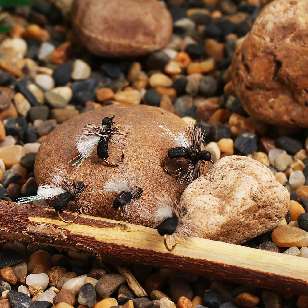 ICERIO Black Foam Ant Dry Flies (3/6 Pack)