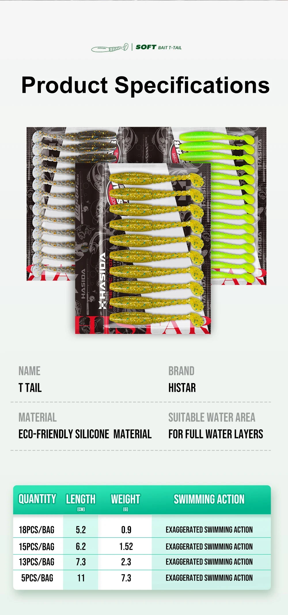 HISTAR Long T-Tail Soft Worms