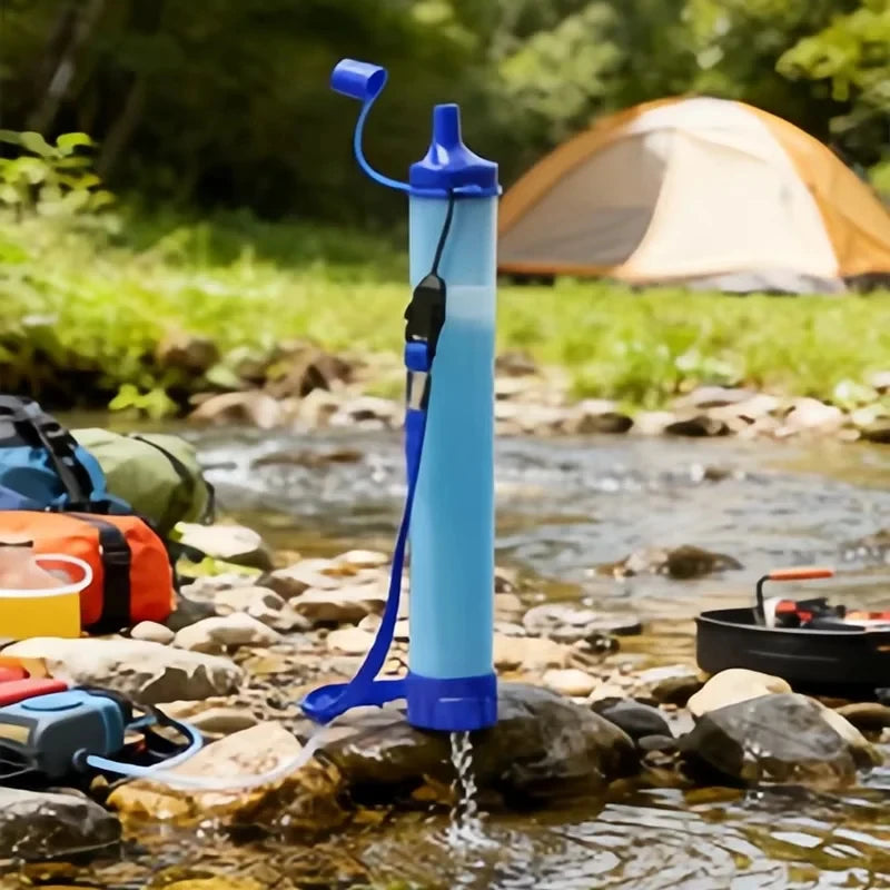 Portable Emergency Survival Water Filter Straw, Physical Purification Drinking Straw for Camping & Hiking