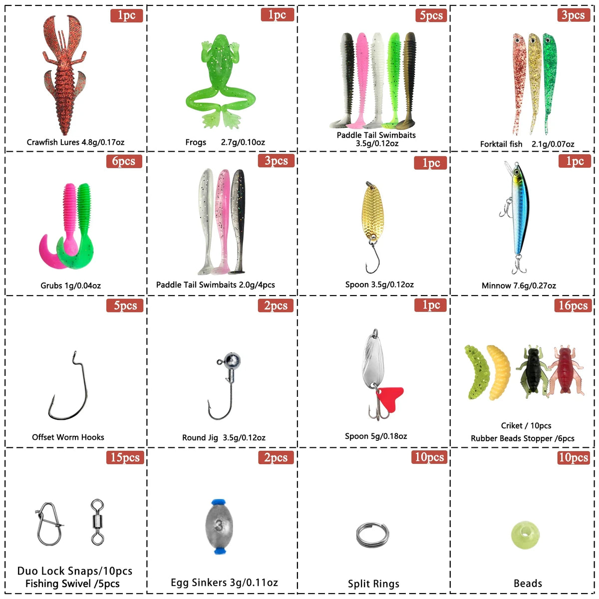 84/107pcs Fishing Lure Kit Soft and Hard Bait Set Gear Layer Metal Jig Spoon For Bass Pike Crank Tackle Accessories with Box