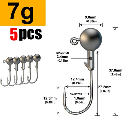 WODJYJ Jig Head Hooks (1g-28g)