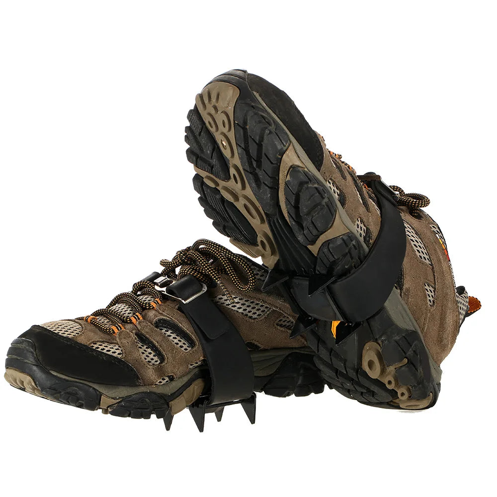4-Teeth Outdoor Climbing Crampons | Anti-Slip Ice & Snow Spikes for Shoes | Winter Hiking, Skiing & Mountaineering Grippers