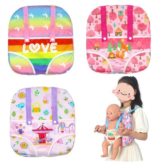 New Carrier Backpack For 12/14/16/18 Inch Born Baby Doll, 30/35/40/25cm Girl Dolls Out Going Holder